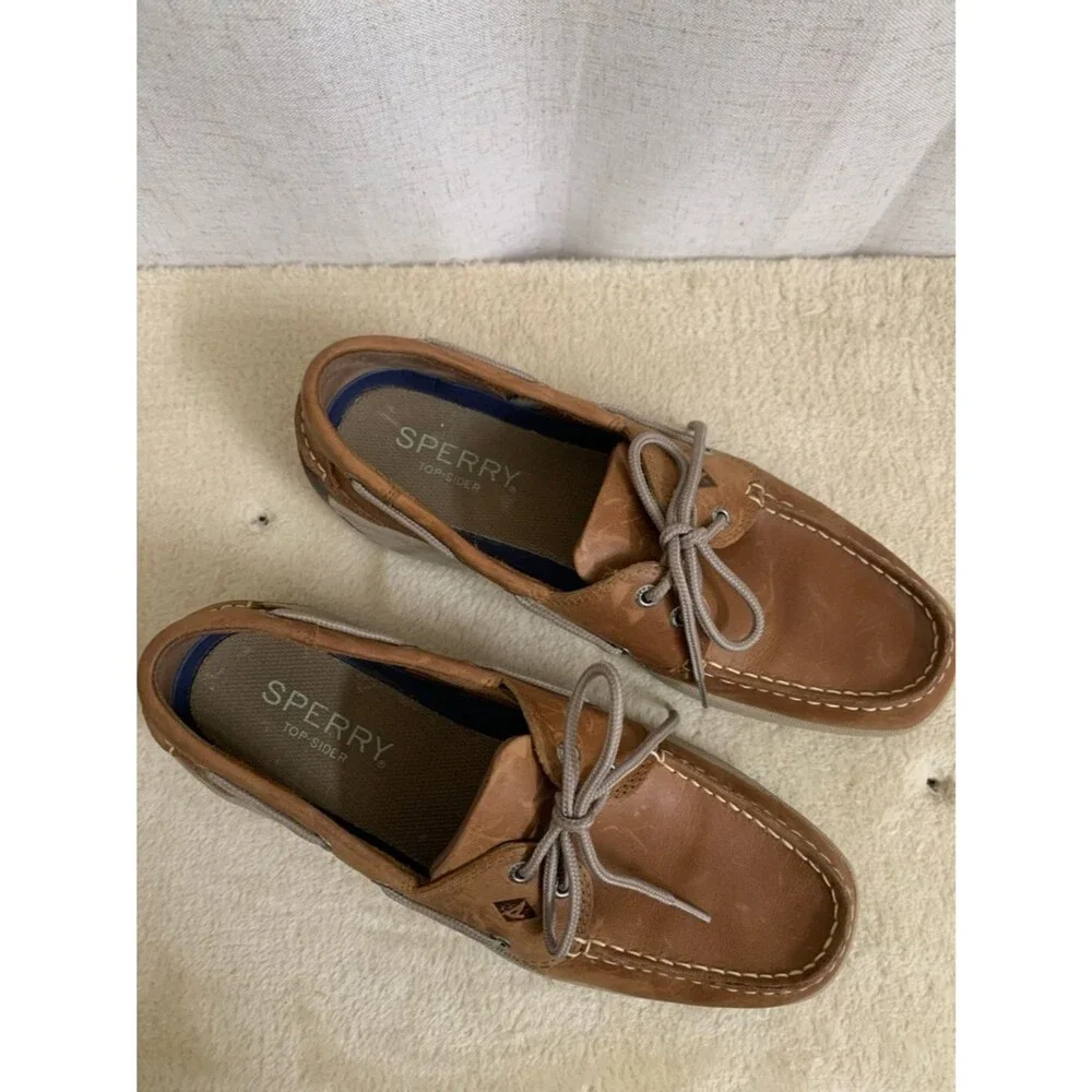 Sperry Top-Sider Billfish 3-Eye Brown Suede Moc Toe Boat Shoes Leather Size 10